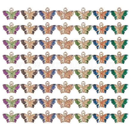 25 Uds. 5 estilos de aleación esmalte colgante gradiente bicolor mariposa diy pendientes llavero colgante accesorios materiales JX595A-1