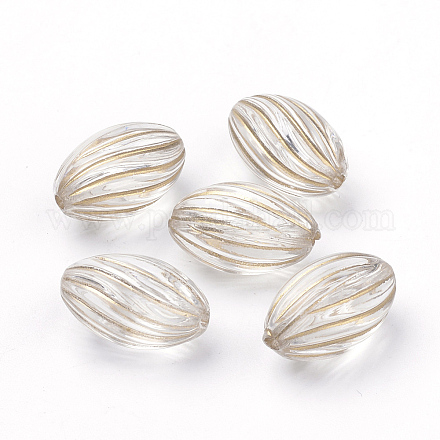 Placage de perles acryliques ovales transparentes X-PACR-Q115-55-1