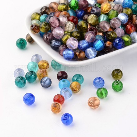 Perles en verre d'argent feuille manuelles X-FOIL-R054-M-1