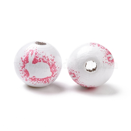 Perles européennes en bois imprimé sur le thème de Pâques X-WOOD-C002-10C-1
