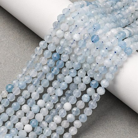 Природные Аквамарин бисер нитей&nbsp;G-A276-C09-4mm-02-1