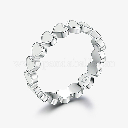 925 anello a forma di cuore in argento sterling placcato platino e rodio FL0127-5-1