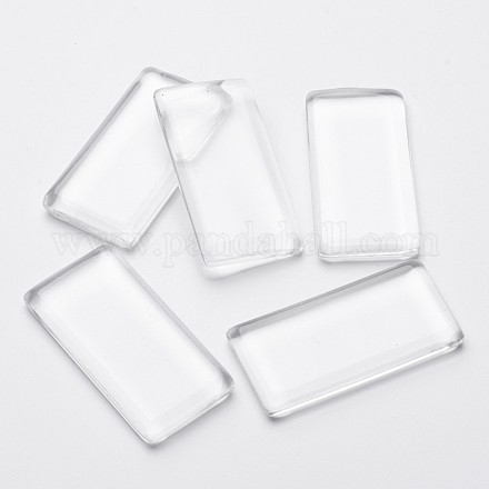 48x24MM Rectangle Transparent Clear Glass Cabochons X-GGLA-ZX001-1-1