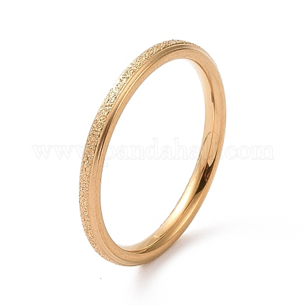 Strutturato 201 anello da dito sottile semplice in acciaio inossidabile da donna RJEW-I089-26G-1