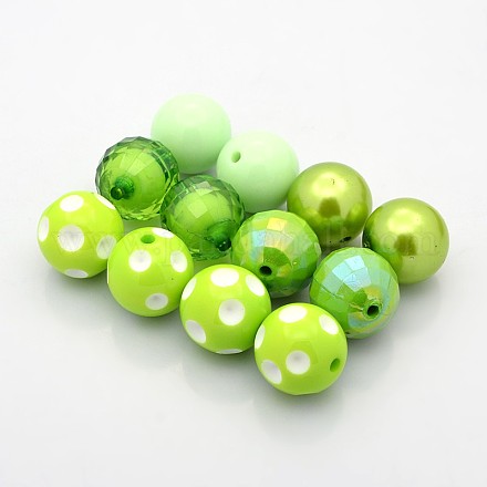 Round Chunky Bubblegum Acrylic Beads MACR-X0004-03-1