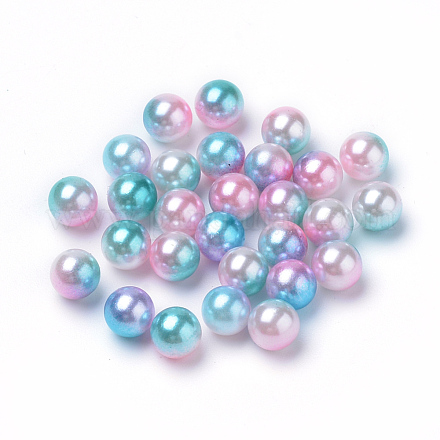 Cuentas de perlas de imitación acrílica arcoiris OACR-R065-5mm-05-1