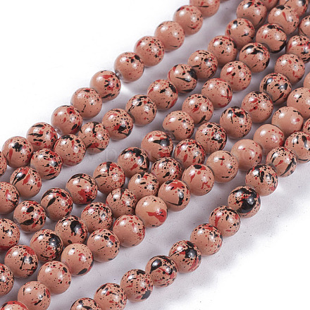 Cuisson opaque de perles de verre peintes GLAA-L024-B-31-1