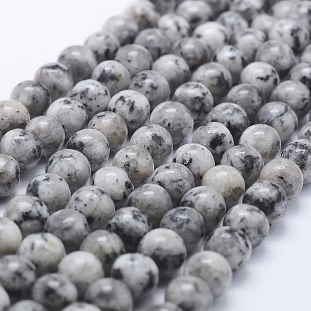 Brins de perles de larvikite naturelles G-E443-A17-1