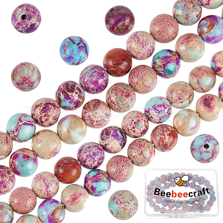 Beebeecraft 6mm Natural Imperial Jasper Bead Purple Round Loose Gemstone Beads Energy Stone for Bracelet Necklace Jewelry Making G-BBC0001-04A-01-1