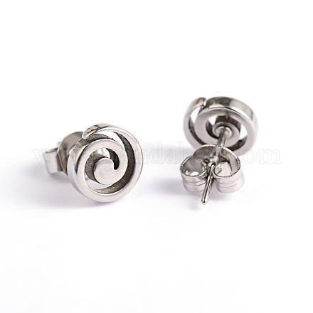 Vortex 304 Stainless Steel Ear Studs EJEW-F0075-019P-1