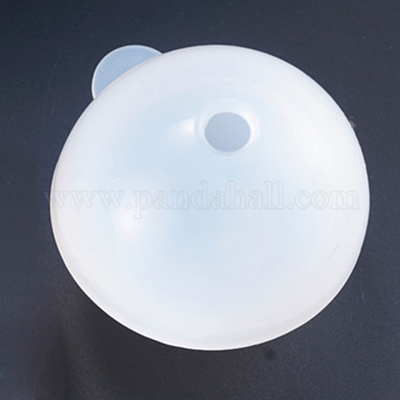 シリコンモールド  レジン型  UVレジン用  エポキシ樹脂ジュエリー作り  ラウンド  球型  ホワイト  60mm  2個/セット DIY-L021-08F-1