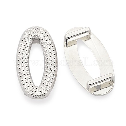 Oval Alloy Slide Charms PALLOY-P071-P-1