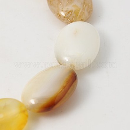 Natural Agate Beads Strands G-G321-13x18mm-14-1