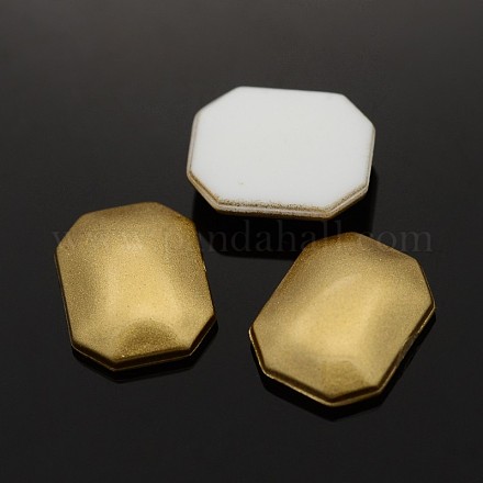 Faceted Rectangle Taiwan Acrylic Cabochons K62-6x8-Y9-1