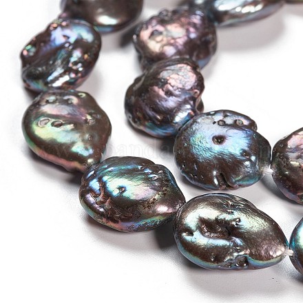 Fili di perle di keshi di perle barocche naturali PEAR-Q007-01-1