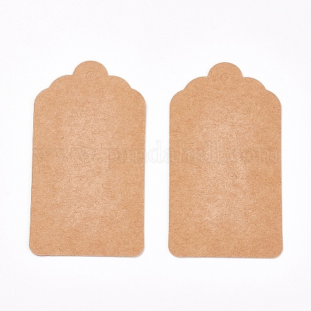 ジュエリーディスプレイクラフト紙の価格タグ  長方形  砂茶色  80x45x0.3mm  50個/袋 CDIS-WH0005-05J-1
