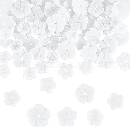 NBEADS 150 Pcs Opaque Resin Flower Beads RESI-NB0001-60-1