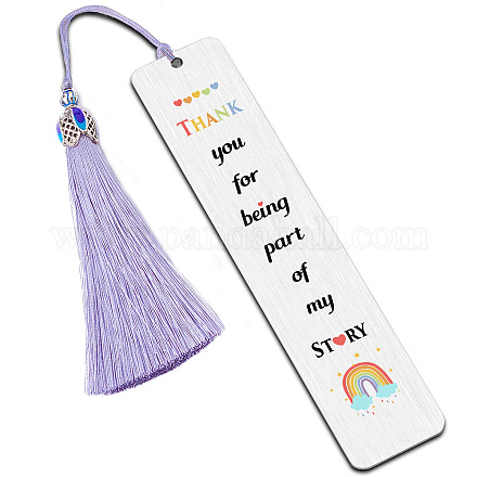 FINGERINSPIRE Thank You Gift Bookmark Stainless Steel Bookmarks - Thank You For Being Part Of My Story with Tassel & Gift Box Birthday Graduation Gift for Book Lover School College Student Teachers DIY-FG0002-70E-1