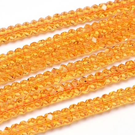 Faceted Rondelle Cultured Piezoelectric Citrine Beads Strands G-I141-3x5-03S-AA-1