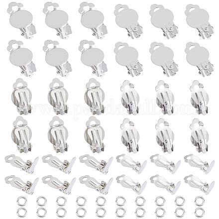 Unicraftale 60Pcs 2 Size 304 Stainless Steel Clip-on Earring Findings STAS-UN0051-68-1