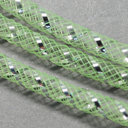 メッシュチューブ  プラスチックネットスレッドコード  銀鉱脈で  薄緑  8mm  30ヤード/バンドル PNT-Q001-8mm-05-1