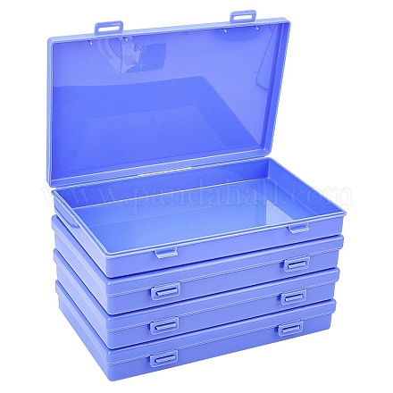 プラスチック箱  ビーズ保存容器  長方形  青紫色  17.5x11.2x2.7cm CON-GA0001-06-1