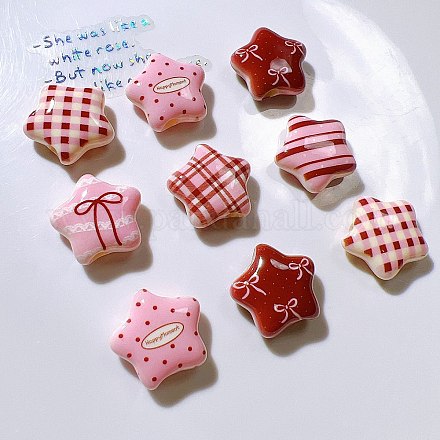 Печатные непрозрачные акриловые бусины&nbsp;OACR-I027-02-1