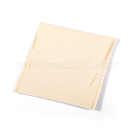 Pochettes d'enveloppe de bijoux en microfibre avec couvercle rabattable PAAG-PW0010-002F-1