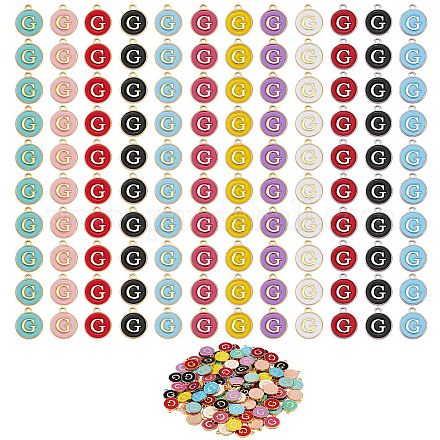 120 pièces 12 couleurs breloques en alliage plaqué or ENAM-SZ0001-64G-1