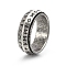 Rotatable Stainless Steel Finger Ring, Viking Runes for Men, Antique Silver, US Size 12(21.4mm)
