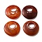 Natural Carnelian Pendants, Flat Round, Dyed & Heated, 40~41x8~9mm, Hole: 12~15mm