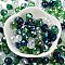 Glass Beads, Faceted, Rondelle, Dark Green, 10x8mm, Hole: 1mm, about 35pcs/32g