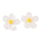 Opaque Acrylic Pendants, Flower, White, 31x32x4.5mm, Hole: 1.2mm