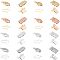 Unicraftable 32Set 4 Style 304 Stainless Steel Box Clasps, Multi-Strand Clasps, Horse Eye & Rectangle with Flower & Oval, Mixed Color, 8set/style