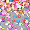 Handmade Polymer Clay Cabochons, with Plastic, Mixed Shapes, Mixed Color, 4~14x1~10x0.3~6mm