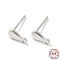 Teardrop 925 Sterling Silver Stud Earring Finddings, with Horizontal Loop, with S925 Stamp, Silver, 7x3mm, Hole: 0.9mm, Pin: 11x0.6mm