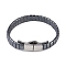 Synthetic Non-Magnetic Hematite Beaded Bracelets for Men, with 304 Stainless Steel Clasps, Stainless Steel Color, Inner Diameter: 2-1/2 inch(6.4cm), 10mm