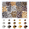 1200Pcs 15 Style Iron Crimp Beads Covers, Mixed Color, 3~5mm, Hole: 1.5~1.8mm, 80pcs/style