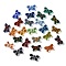 Transparent Lampwork Beads, Butterfly, Mixed Color, 11x19x6mm, Hole: 1mm, about 55~65pcs/100g