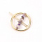 Alloy Vintage Hair Barrettes, with Amethyst, Hair Accessories for Women Girls, 65x50mm