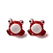 Handmade Lampwork Beads Strands, Frog, Red, 13x15.5x12.5mm, Hole: 2mm, about 20pcs/strand, 17.87''(45.4cm)