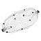 Nylon Fascinator Mesh Face Veil, with Iron Combs, for Women Wedding Party Decorations, Black, 380mm