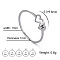 304 Stainless Steel Finger Rings for Women Men, Heart with Letter A~Z, Letter H, Inner Diameter: 17mm