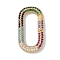 Rack Plating Brass Micro Pave Cubic Zirconia Twister Clasps, Cadmium Free & Lead Free, Long-Lasting Plated, Real 18K Gold Plated, Oval, Colorful, 26x14x3mm