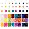 Transparent Glass Beads, for Beading Jewelry Making, Frosted, Round, Mixed Color, about 2880pcs/box