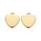 201 Stainless Steel Charms, Heart, Real 24k Gold Plated, 10x9.5x0.8mm, Hole: 1.4mm