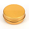 Aluminum Box, with Screw Top Lid, Round, Golden, 4.1x1.7cm, Inner diameter: 3.5cm