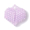 Seed Beads Beaded Charms, Heart Pendant, Plum, 21.5x22x8mm, Hole: 4mm