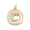 Rack Plating Brass Micro Pave Clear Cubic Zirconia Pendants, with Shell, Cadmium Free & Lead Free, Long-Lasting Plated, Real 18K Gold Plated, with Jump Ring, Letter C, 17.5x15x2.5mm, Hole: 3mm