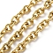 304 Stainless Steel Rolo Chains, Unwelded, with Spool, Ion Plating(IP), Real 18K Gold Plated, 10.5x9x2mm, about 32.81 Feet(10m)/Roll
